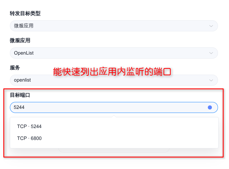 快速列出应用内监听的端口